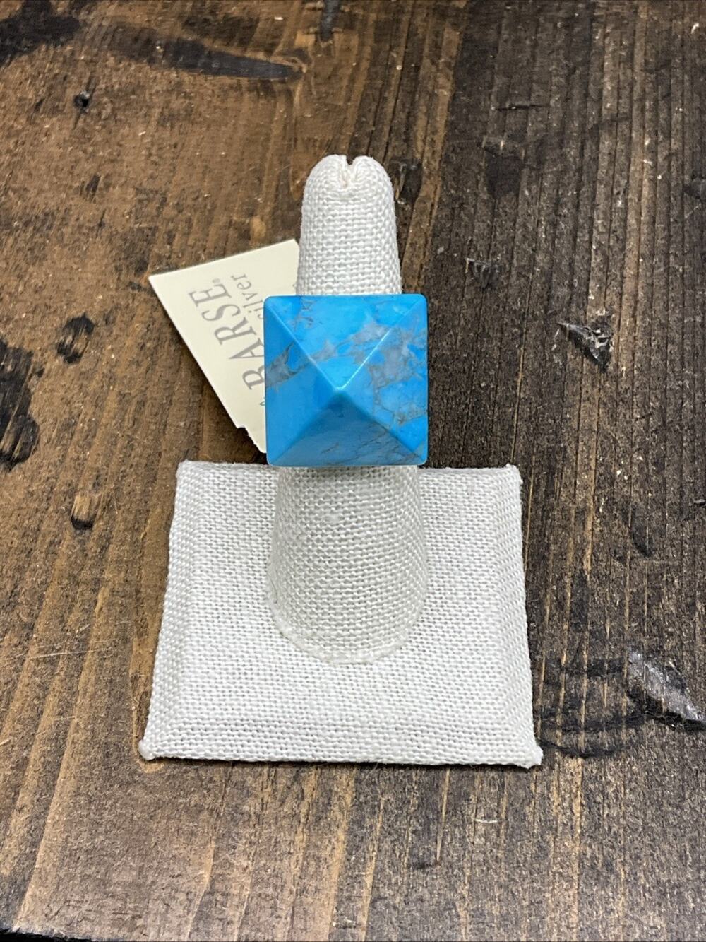 Barse Zara Ring- Turquoise Howlite - Hammered Bronze-6.5- NWT